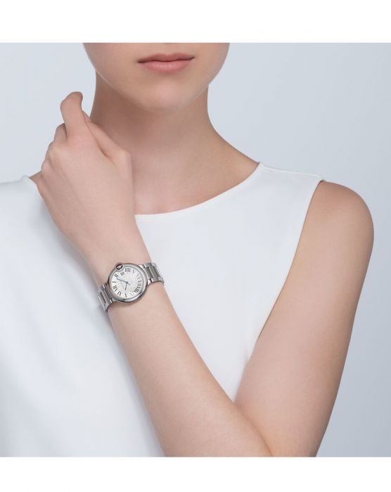 Cartier Ballon Bleu De Cartier Silver Dial Silver Steel Strap Watch for Women - WSBB0048 Buy Now By Cartier