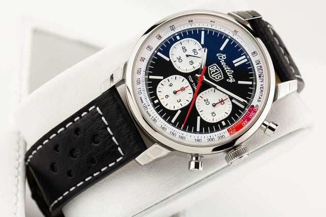 Breitling Top Time B01 Deus Black Dial Black Leather Strap Watch for Men - AB01765A1B1X1 Buy Now By Breitling