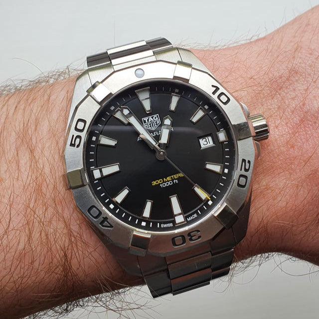 Tag Heuer Aquaracer Black Dial Silver Steel Strap Watch for Men - WBD1110.BA0928 Buy Now By Tag Heuer