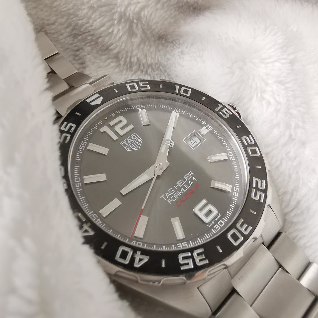 Tag Heuer Formula 1 Calibre 5 Chronograph Anthracite Dial Silver Steel Strap Watch for Men - WAZ2011.BA0842 Buy Now By Tag Heuer