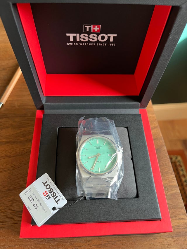 Tissot PRX Quartz Light Green Dial Silver Steel Strap Watch for Men - T137.410.11.091.01 Buy Now By Tissot