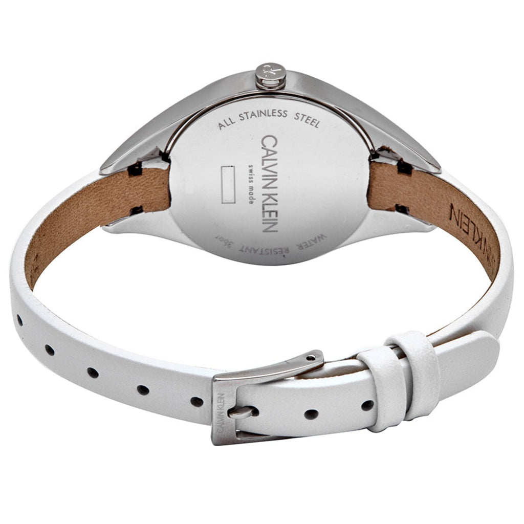 Calvin Klein Rebel White Dial White Leather Strap Watch for Women - K8P231L6 Buy Now By Calvin Klein