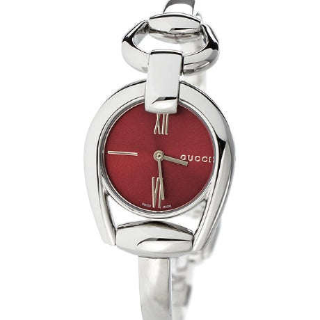 Gucci Horsebit Quartz Red Dial Silver Steel Strap Watch For Women - YA139502 Buy Now By Gucci