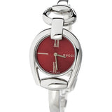 Gucci Horsebit Quartz Red Dial Silver Steel Strap Watch For Women - YA139502 Buy Now By Gucci