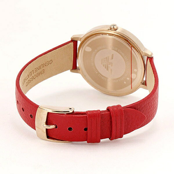 Emporio Armani Kappa Classic Quartz Silver Dial Red Leather Strap Watch For Women - AR11114 Buy Now By Emporio Armani