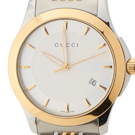 Gucci G Timeless Silver Dial Two Tone Steel Strap Watch For Men - YA126409 Buy Now By Gucci