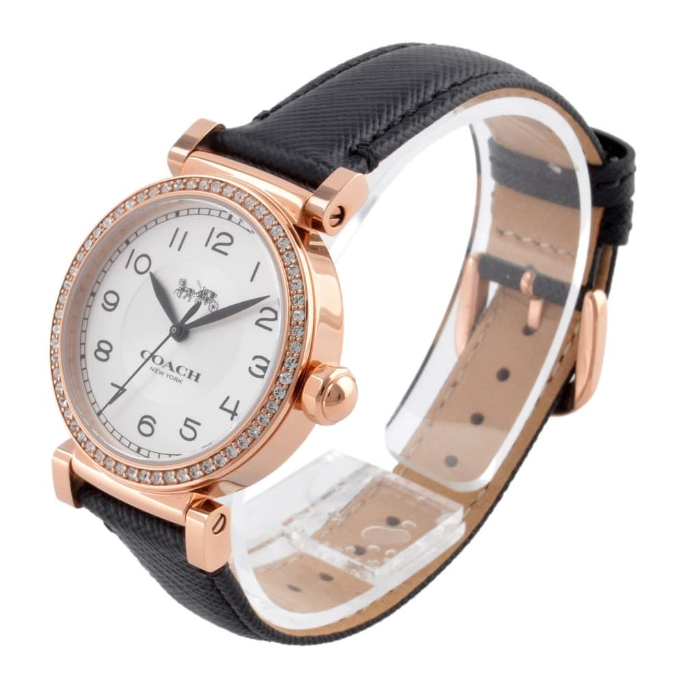Coach Madison White Dial Black Leather Strap Watch for Women - 14503396 Buy Now By Coach