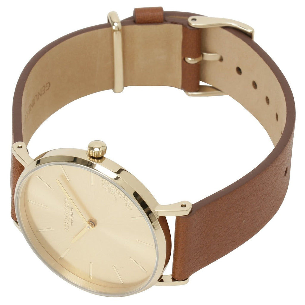 Coach Perry Gold Dial Brown Leather Strap Watch for Women - 14503331 Buy Now By Coach
