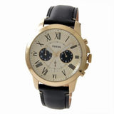 Fossil Grant Chronograph White Dial Black Leather Strap Watch for Men - FS5272 Buy Now By Fossil