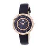 Swarovski Crystalline Pure Black Dial Black Leather Strap Watch for Women - 5275043 Buy Now By Swarovski