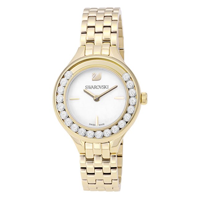 Swarovski Lovely Crystals White Dial Gold Steel Strap Watch for Women - 5242895 Buy Now By Swarovski