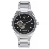 Maserati Stile Skeleton Automatic Black Dial Silver Steel Strap Watch For Men - R8823142002 Buy Now By Maserati