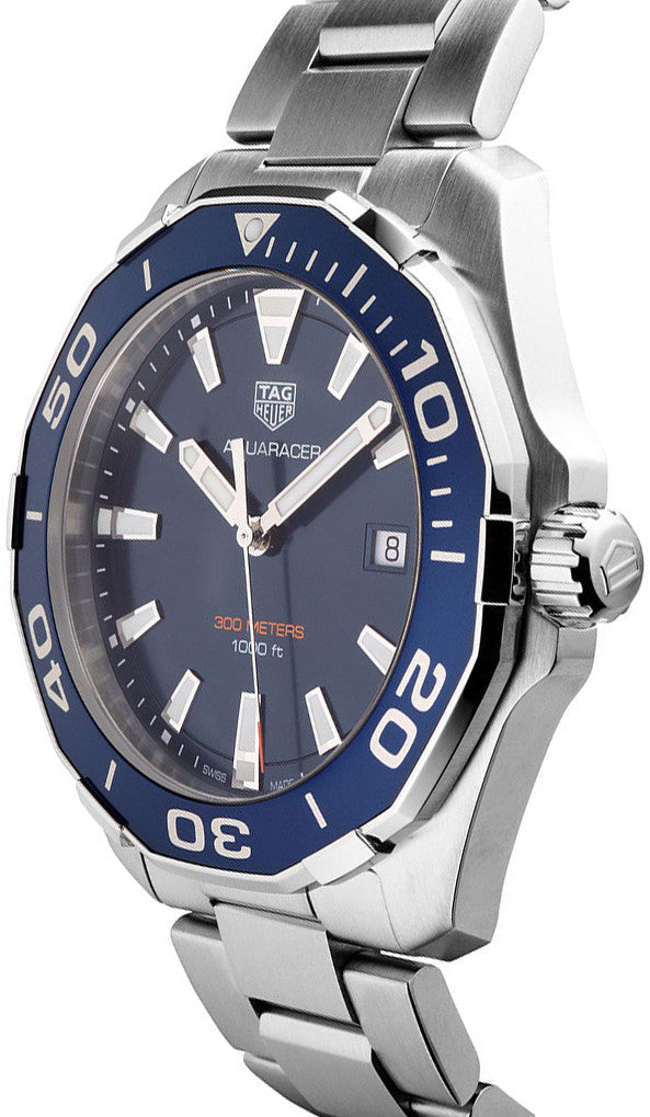 Tag Heuer Aquaracer Blue Dial Silver Steel Strap Watch for Men - WAY101C.BA0746 Buy Now By Tag Heuer