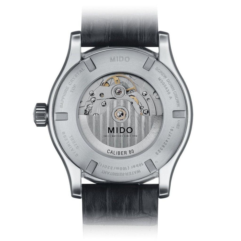 Mido Multifort Automatic Silver Dial Black Leather Strap Watch For Men - M005.430.16.031.80 Buy Now By Mido