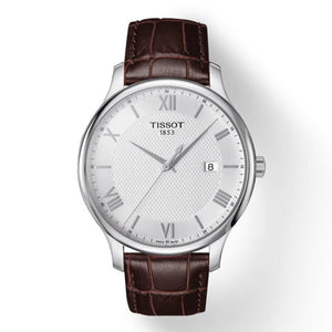 Tissot T Classic Tradition Silver Dial Brown Leather Strap Watch For Men - T063.610.16.038.00 Buy Now By Tissot