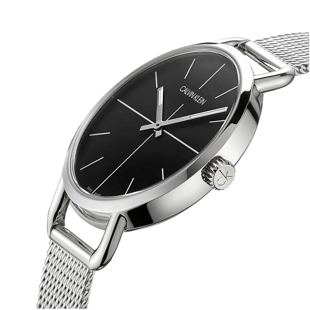 Calvin Klein Even Black Dial Silver Mesh Bracelet Watch for Women - K7B23121 Buy Now By Calvin Klein