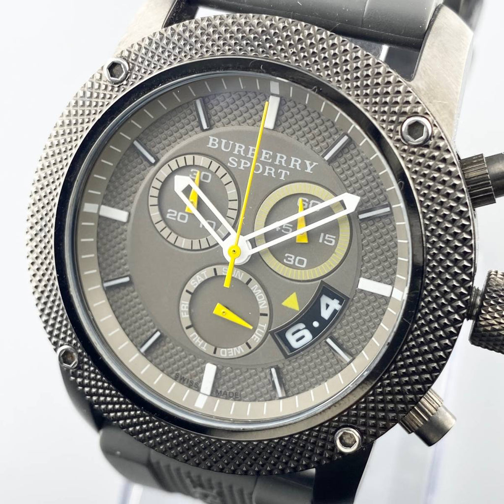 Burberry Sport Endurance Chronograph Grey Dial Grey Rubber Strap Watch for Men - BU7713 Buy Now By Burberry
