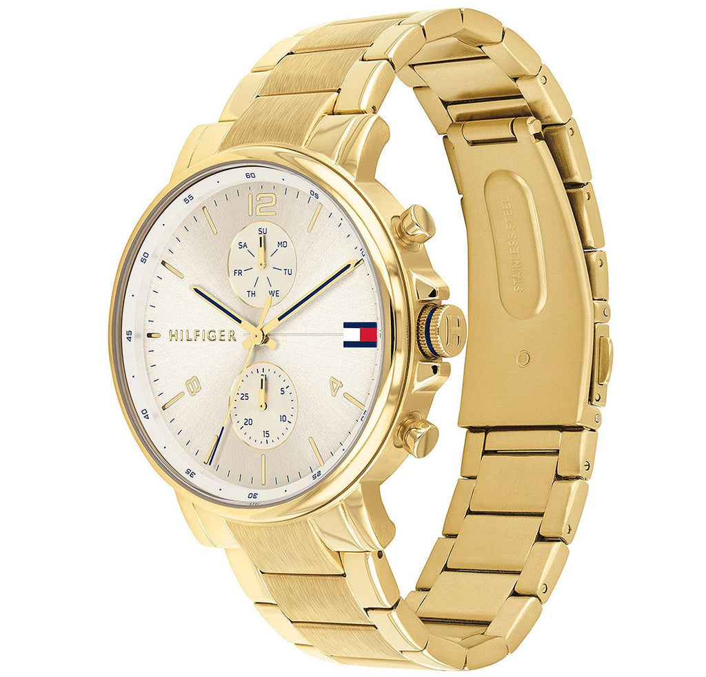 Tommy Hilfiger Daniel White Dial Gold Steel Strap Watch for Men - 1710415 Buy Now By Tommy Hilfiger