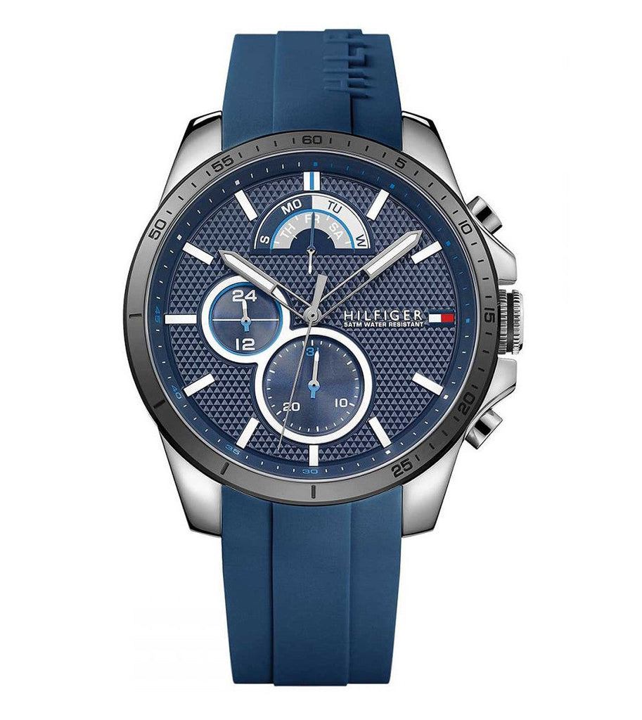 Tommy Hilfiger Decker Quartz Blue Dial Blue Rubber Strap Watch for Men - 1791350 Buy Now By Tommy Hilfiger