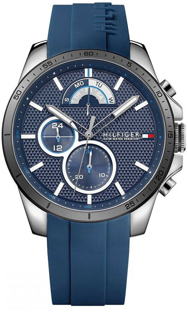 Tommy Hilfiger Decker Quartz Blue Dial Blue Rubber Strap Watch for Men - 1791350 Buy Now By Tommy Hilfiger