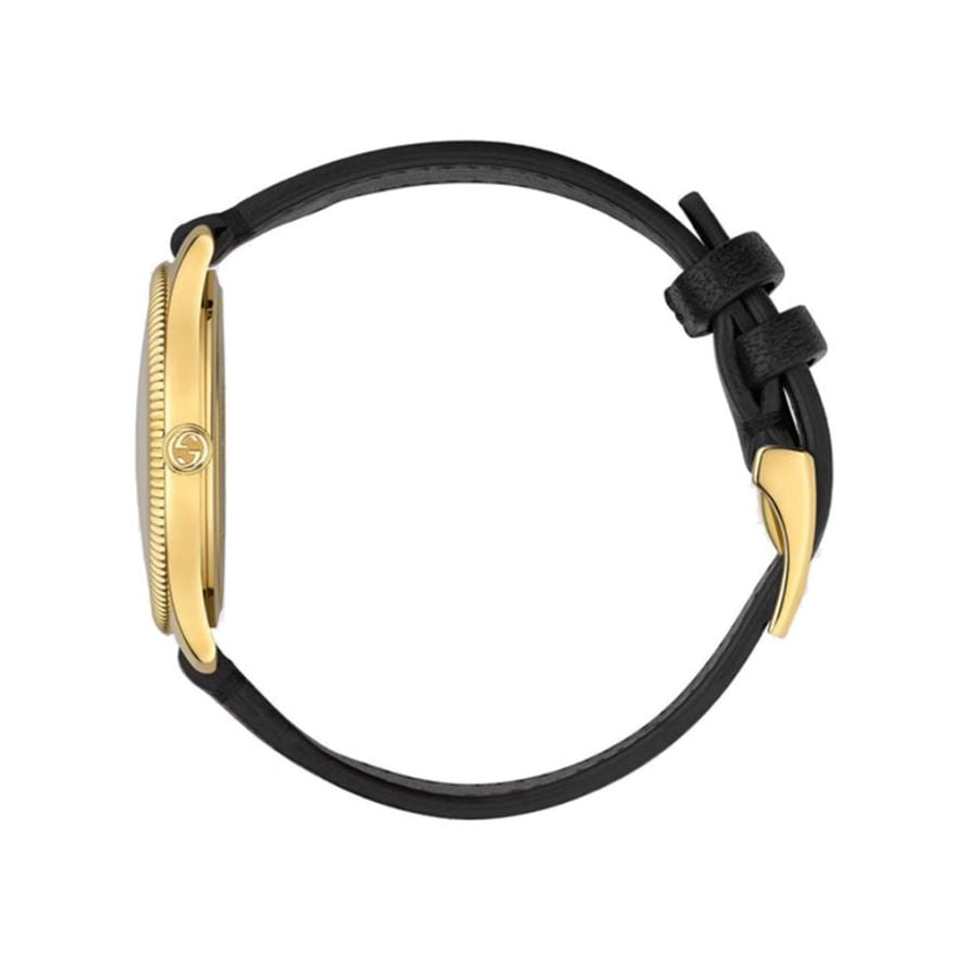 Gucci G Timeless Quartz Silver Dial Black Leather Strap Watch For Women - YA1264181 Buy Now By Gucci