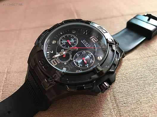 Guess Genesis Quartz Black Dial Black Silicone Strap Watch For Men - W1254G2 Buy Now By Guess