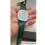 Gucci Grip Quartz Silver Dial Green Leather Strap Watch For Women - YA157414 Buy Now By Gucci