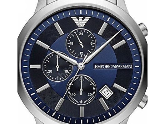 Emporio Armani Renato Chronograph Blue Dial Silver Steel Strap Watch For Men - AR11164 Buy Now By Emporio Armani