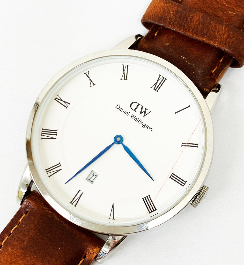 Daniel Wellington Dapper St Mawes White Dial Brown Leather Strap Watch For Men - DW00100087 Buy Now By Daniel Wellington