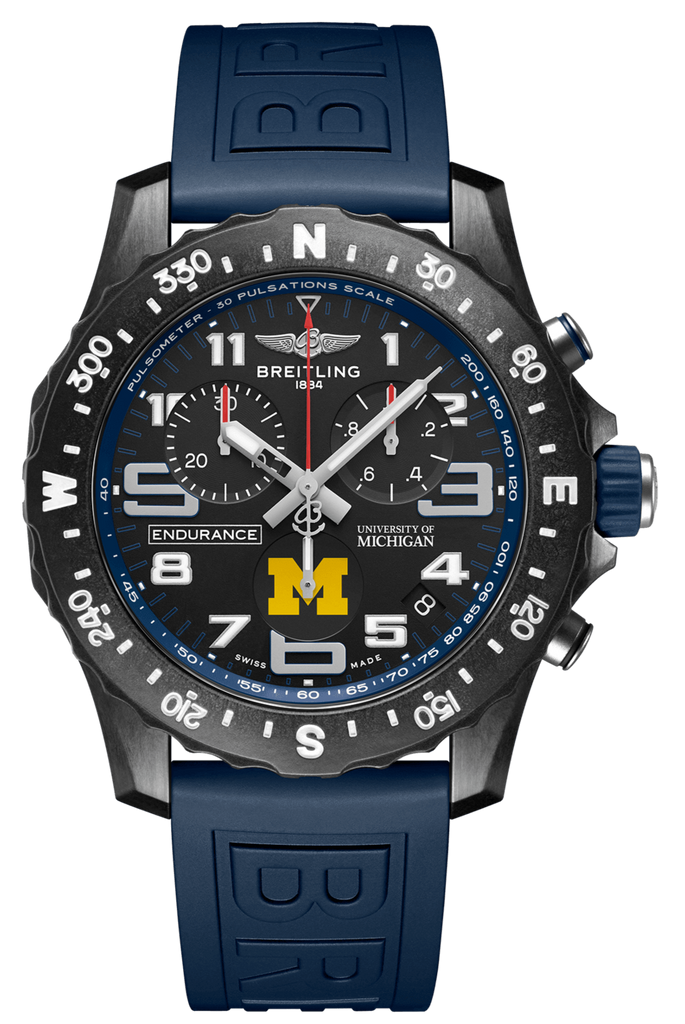Breitling Endurance Pro University Black Dial Blue Rubber Strap Watch for Men - X823101C1B1S1 Buy Now By Breitling
