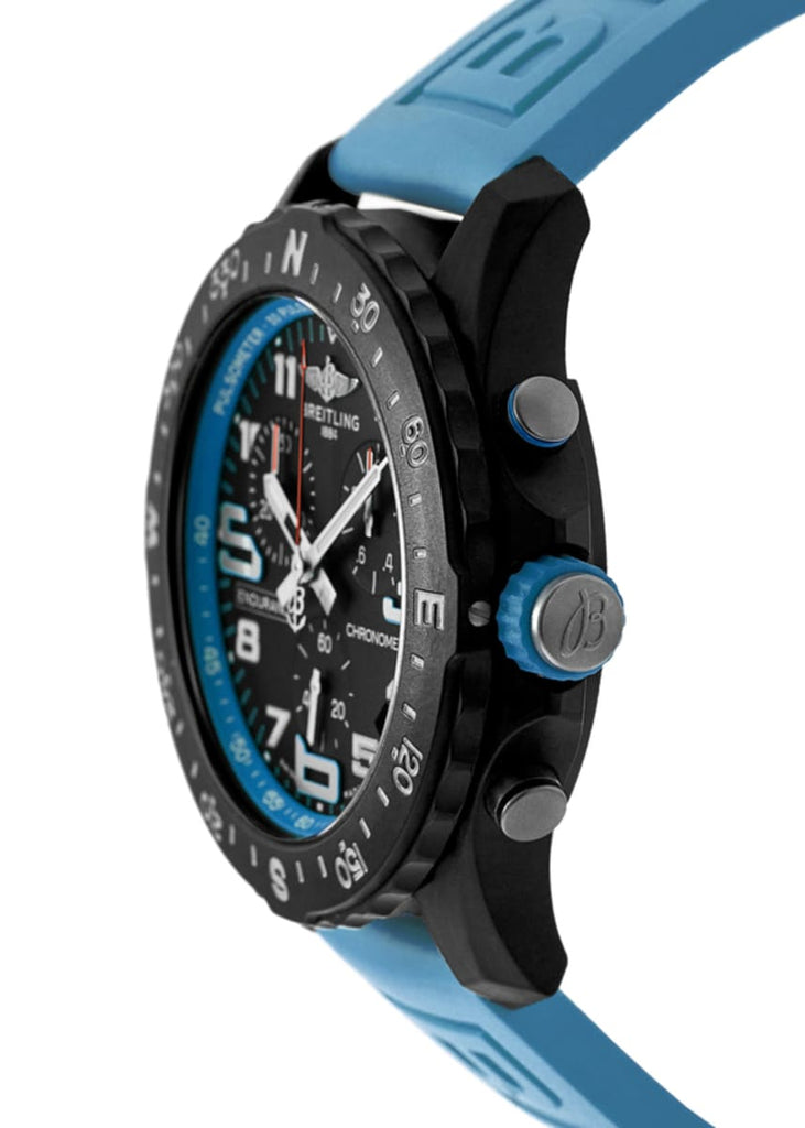 Breitling Endurance Pro Black Dial Light Blue Rubber Strap Watch for Men - X82310281B1S1 Buy Now By Breitling