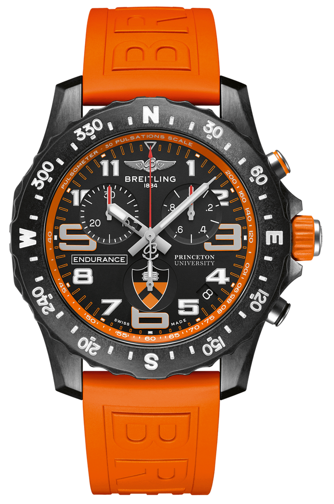 Breitling Endurance Pro Princeton University Edition Black Dial Orange Rubber Strap Watch for Men - X823104C1B1S1 Buy Now By Breitling