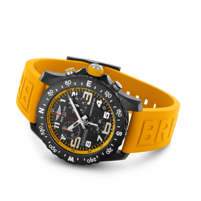 Breitling Endurance Pro Black Dial Yellow Rubber Strap Watch for Men - X82310A41B1S1 Buy Now By Breitling
