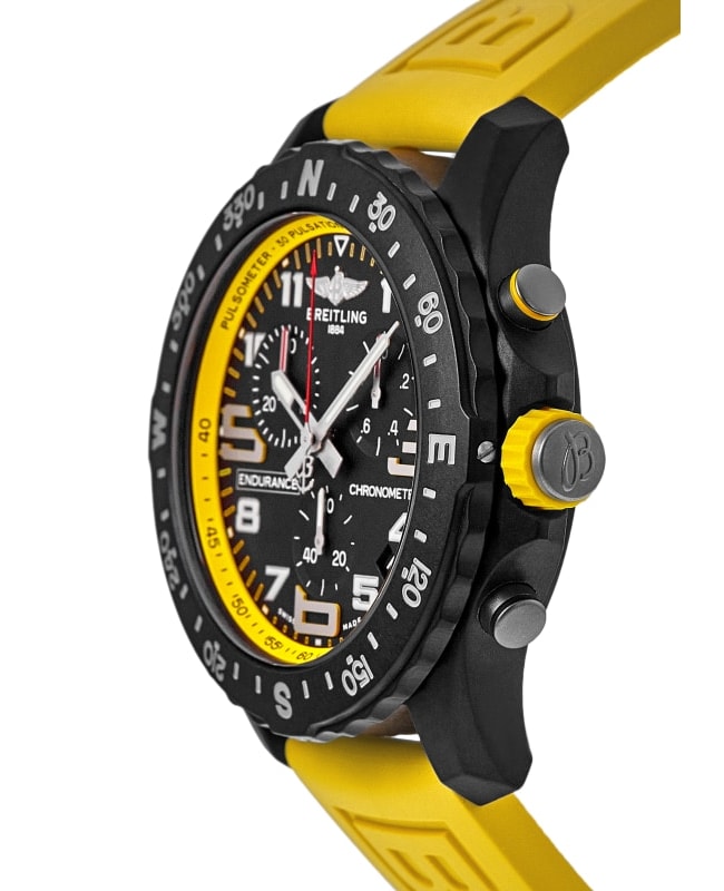 Breitling Endurance Pro Black Dial Yellow Rubber Strap Watch for Men - X82310A41B1S1 Buy Now By Breitling
