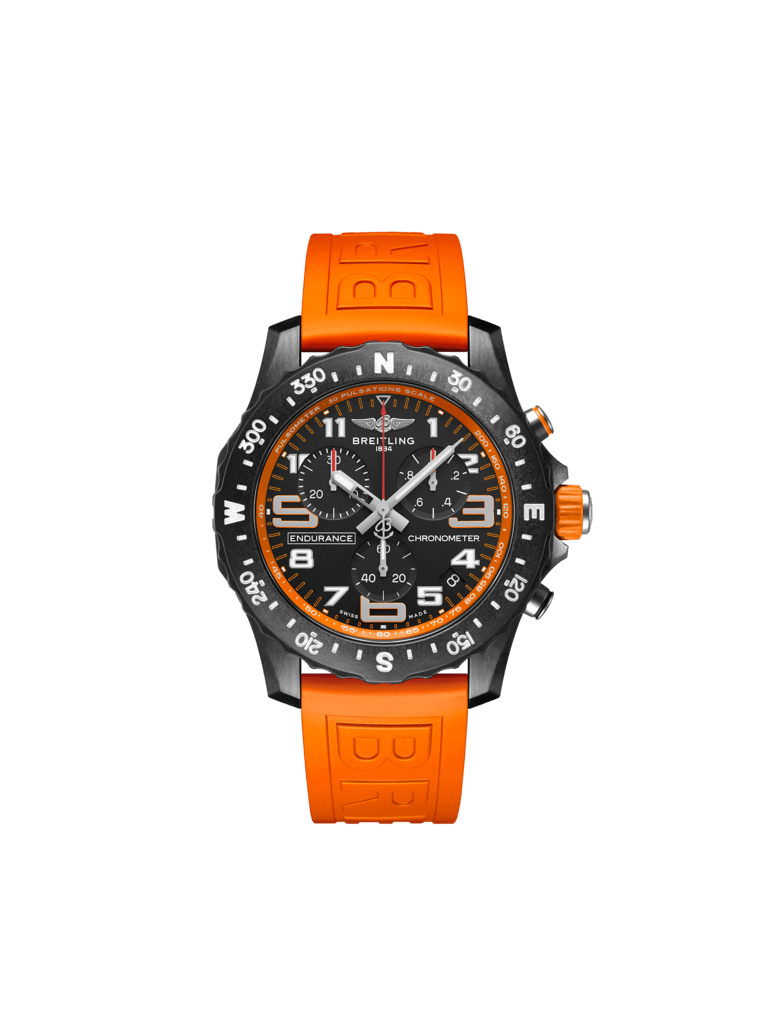 Breitling Endurance Pro Black Dial Orange Rubber Strap Watch for Men - X82310A51B1S1 Buy Now By Breitling