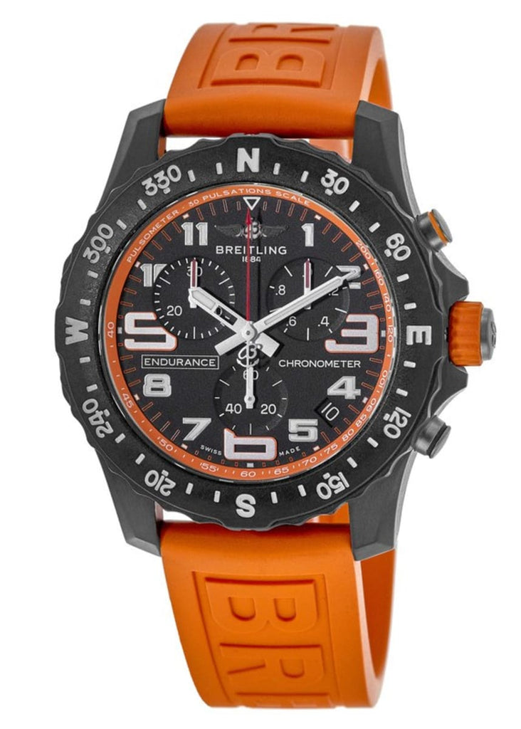 Breitling Endurance Pro Black Dial Orange Rubber Strap Watch for Men - X82310A51B1S1 Buy Now By Breitling