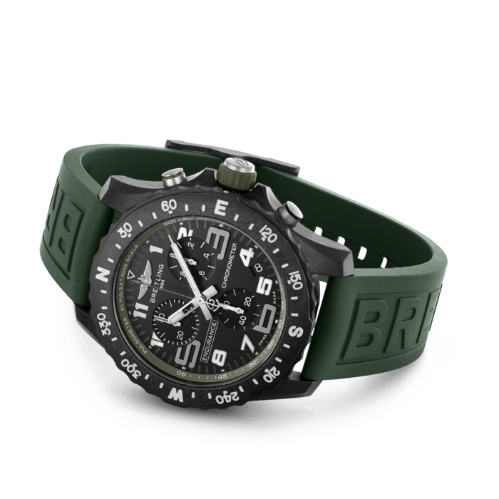 Breitling Endurance Pro Black Dial Green Rubber Strap Watch for Men - X82310D31B1S1 Buy Now By Breitling
