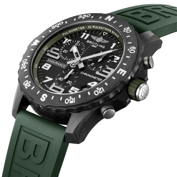 Breitling Endurance Pro Black Dial Green Rubber Strap Watch for Men - X82310D31B1S1 Buy Now By Breitling