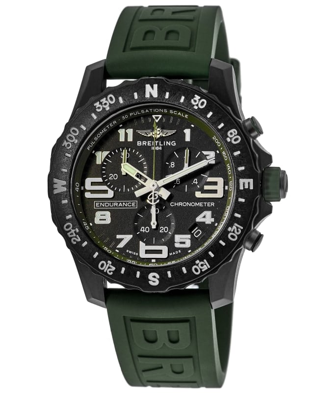 Breitling Endurance Pro Black Dial Green Rubber Strap Watch for Men - X82310D31B1S1 Buy Now By Breitling