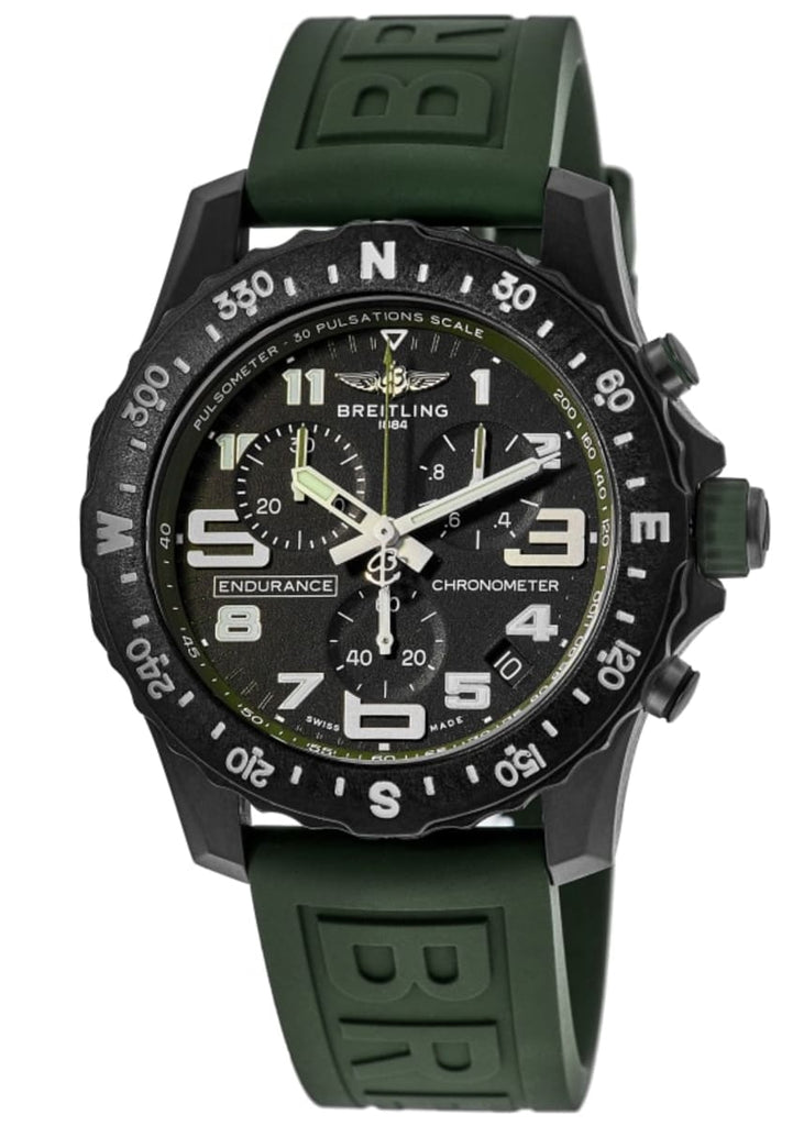 Breitling Endurance Pro Black Dial Green Rubber Strap Watch for Men - X82310D31B1S1 Buy Now By Breitling