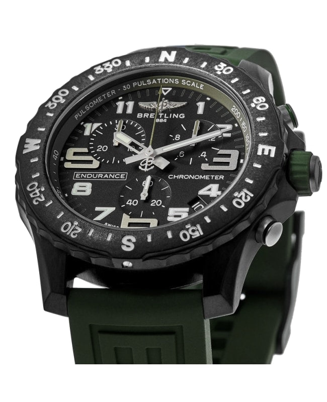 Breitling Endurance Pro Black Dial Green Rubber Strap Watch for Men - X82310D31B1S1 Buy Now By Breitling