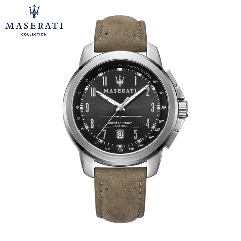 Maserati Successo Black Dial Beige Leather Strap Watch For Men - R8851121004 Buy Now By Maserati