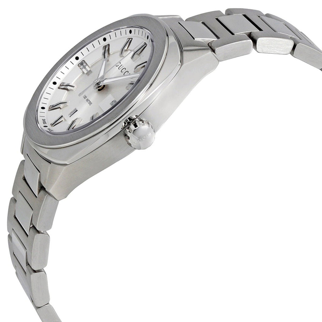 Gucci G Timeless GG2570 Silver Dial Silver Steel Strap Watch For Men - YA142402 Buy Now By Gucci