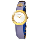 Versace V-Flare Silver Dial Purple Leather Strap Watch for Women - VEBN00318 Buy Now By Versace