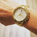Tommy Hilfiger Ari Multifunction Diamonds Silver Dial Gold Steel Strap Watch for Women - 1781977 Buy Now By Tommy Hilfiger