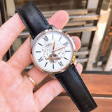Fossil Townsman Automatic White Dial Black Leather Strap Watch for Men - ME3104 Buy Now By Fossil