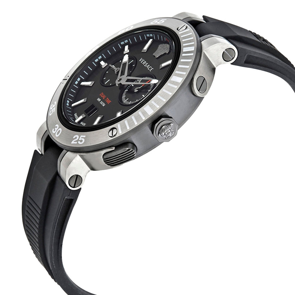 Versace V Extreme Chronograph Black Tone Dial Black Rubber Strap Watch for Men - VCN020017 Buy Now By Versace