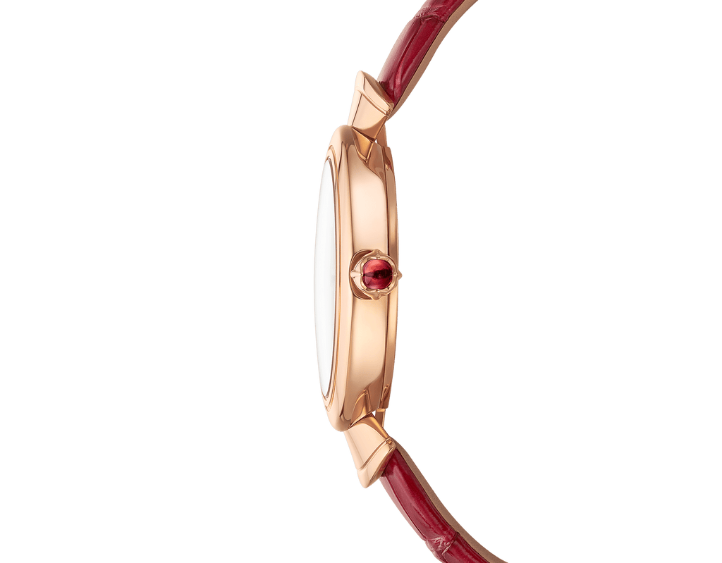 Bvlgari Divas Dream Diamonds Mother of Pearl Dial Red Leather Strap Watch for Women - DREAM102840 Buy Now By Bvlgari