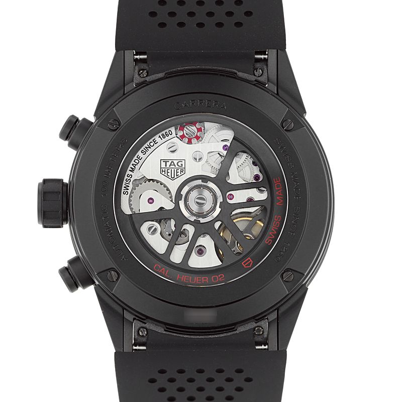 Tag Heuer Carrera Chronograph Steel & Ceramic Black Dial Black Rubber Strap Watch for Men - CBG2090.FT6145 Buy Now By Tag Heuer