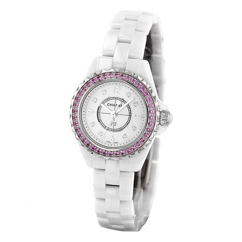 Chanel J12 Quartz Diamonds Mother of Pearl White Dial White Steel Strap Watch for Women - J12 H3243 Buy Now By Chanel